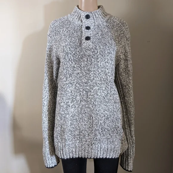 Roots Knit Heavyweight Henley Sweater, Size Large - Picture 1 of 7